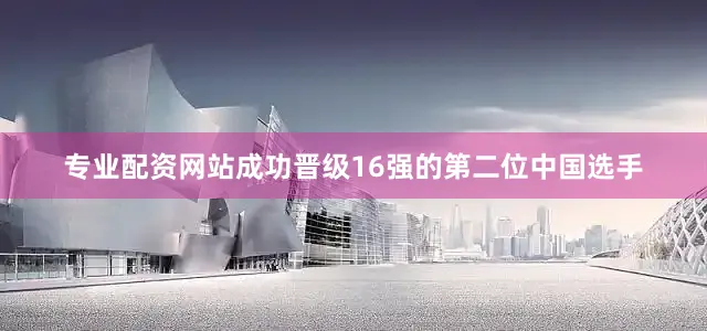 专业配资网站成功晋级16强的第二位中国选手